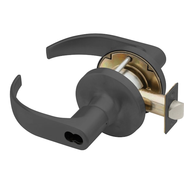 Grade 1 Storeroom Cylindrical Lock, Schlage FSIC Less Core, Quantum Lever, Standard Rose, Flat Black